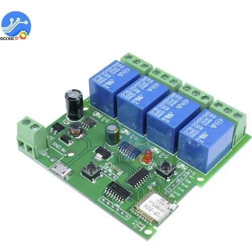 4-Way WiFi Relay Module Phone APP Control Switch Jog Inching Self-locking wireless module board DC 5V-32V for Smart Home