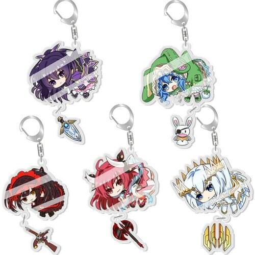 5pcs Anime DATE A LIVE Yatogami Tohka Kurumi Yoshino Itsuka figure Pendant Fashion KeyChain toy Bag Key Ring Charms gift