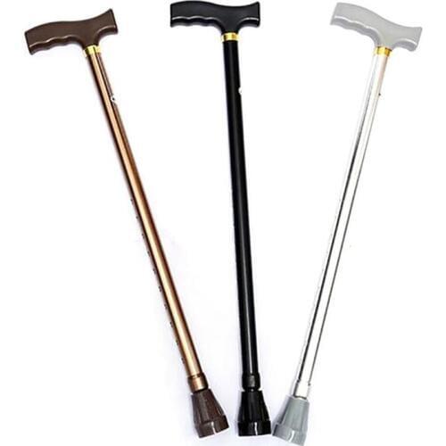 Aluminum Alloy Elderly Crutch Non-slip Retractable Single Walking Stick Mountaineering Cane Height Adjustable Ultralight Cane