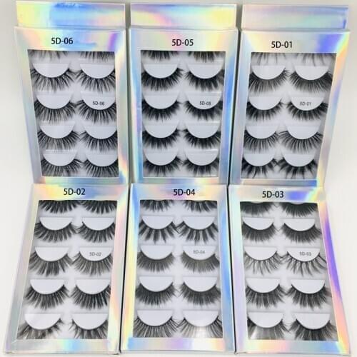 AY 2020 New 5 Pair 3D Mink Eyelashes Natural False Eyelashes Lashes Soft Fake Eyelashes For Women Thick Eyes Makeup Beauty Tools