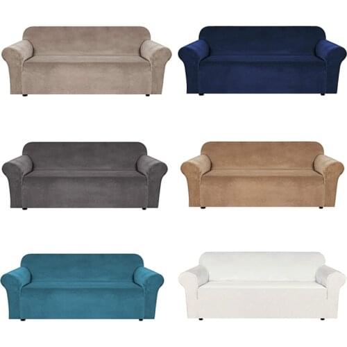 Velvet Plush Sofa Cover for Living Room Elastic Furniture Couch Slipcover Chaise Longue Corner Sofa Cover Stretch 1/2/3/4 Seater