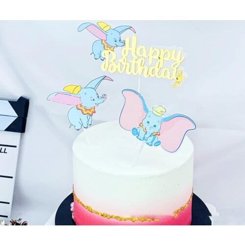 Disney Dumbo Theme Birthday Party Decoration Kids Cupcake Cake Topper For Boys Happy Birthday Party Baby Shower Cake Supplies