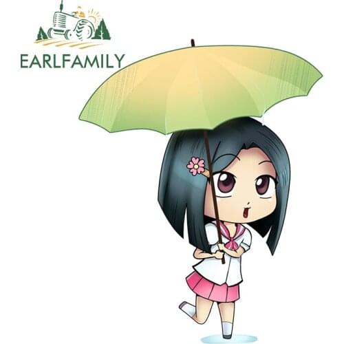 EARLFAMILY 13cm x 10.6cm for Japanese Transparent Anime Car Sticker Personality Scratch-Proof Decal Laptop Surfboard Car Styling