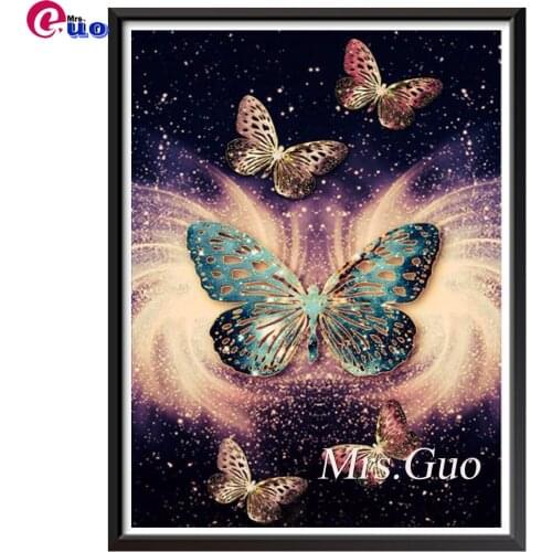 Diy 5d Diamond Embroidery Shine Butterfly Flower Picture Of Diamond Painting Full drill Mosaic Cross Stitch Wall Art