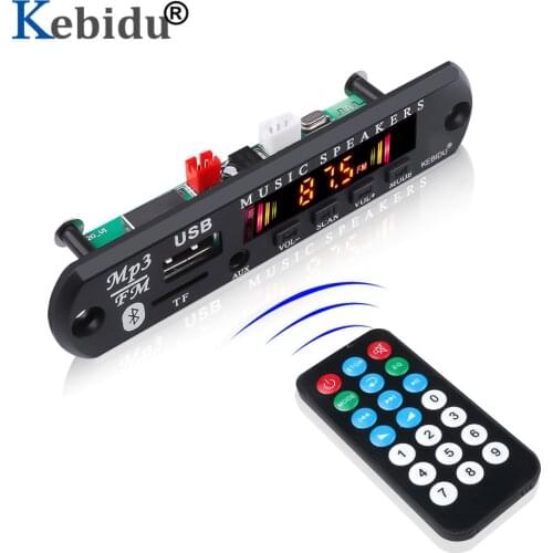 Kebidu Color Screen Bluetooth 5.0 Receiver Car Kit MP3 Player Decoder Board Support FM Radio TF USB 3.5 Mm AUX Audio For Car DIY