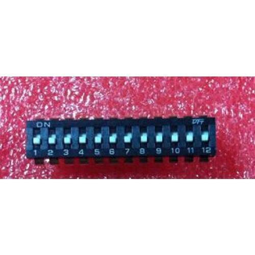 China Quality KI-12 Black 12P DIP Switch 2.54mm 12 Position IC Encoder Switch Slide Switch KI-12H x 100PCS