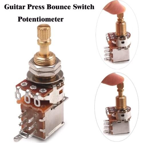 Guitar Switch Knob A500K B500K A250K B250K Push Pull Guitars Control Pot Potentiometer Volume Potentiometers Parts