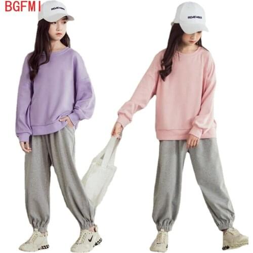 Kids Casual Clothes Set Spring Fall Girls Long-sleeved Sports Suits Children Teenage T Shirt+Pants 2pcs Sets Clothing Tracksuits