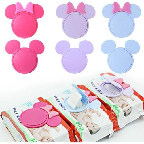 New Baby Wipes Lid Baby Wet Wipes Cover Portable Child Wet Tissues Lid Cartoon Mobile Wipes Wet Paper lid Useful Accessories