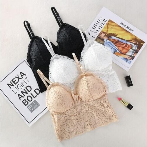 Linbaiway Women Bralette Lace Bra Thin Strap Underwear Bra Sexy Lingerie Vest Lace Female Brassiere Bra Womensoutien Gorge