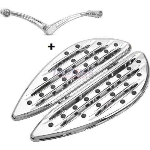 Motorcycle Chromed CNC Cut Driver Floorboard+Toe Shift Lever Shifter Pegs For harley chromed floorboard Touring Glide