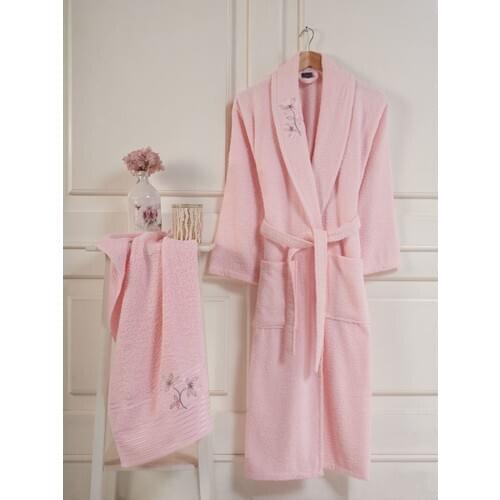 Nakkısh Embroidered 100 Cotton 2 Piece Women 'S Robe Set