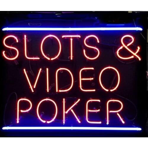 Neon Sign Slots Video Poke Light Neon Wall Sign Shop Display Hotel Lamp Enseigne Lumineuse Decor Room Handmade Real glass TUBE