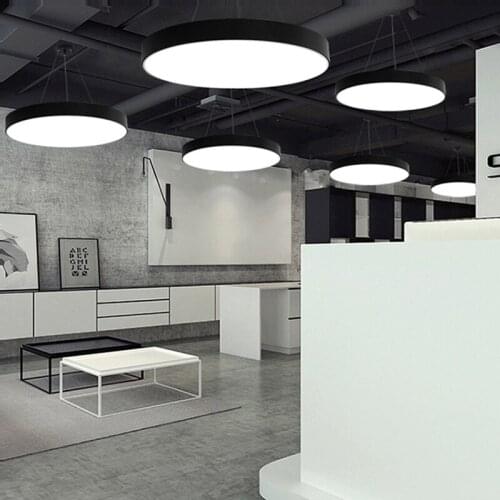 40-80cm 2021 New LED 5cm Ultra Thin Round Lamparas De Techo Pendant light Hanging Lamps Suspension Luminaire Lampen For Office