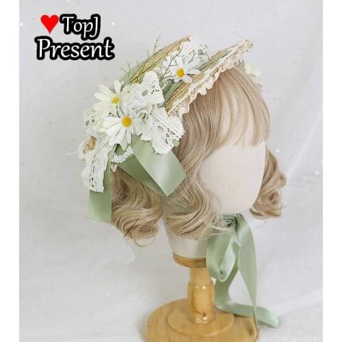 Original multicolor Lolita flower elegant flat hat top hat Flower Wedding Tea Party gorgeous hat Lolita cosplay accessory