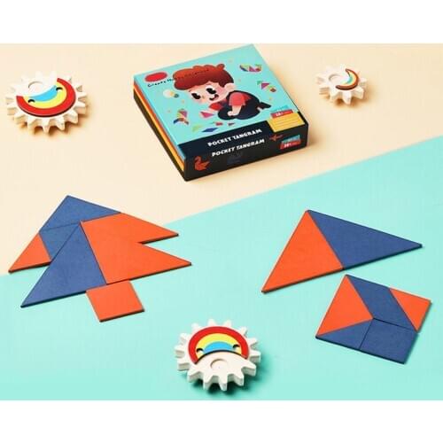 Jigsaw Puzzle Montessori Toys Wooden Tangram Educational Toys For Children Funny Learning Toys Kids Geometric Teaching Aids