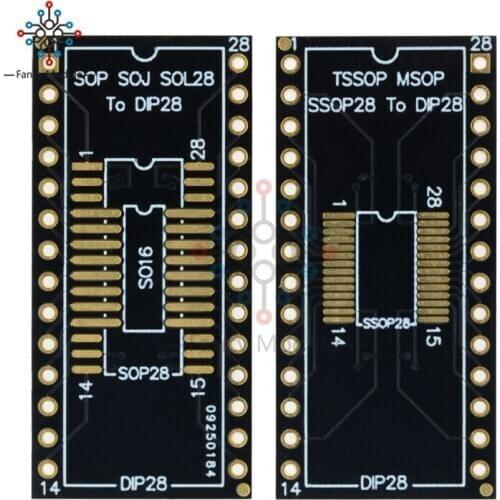 2Pcs SOP16 SOP28 TO DIP16 DIP28 SSOP28 TO DIP28 Adapter PCB Conveter Board