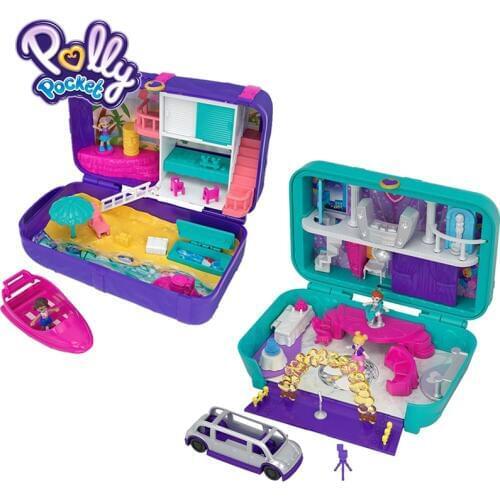 Polly Pocket Dance Par-taay Mini Toys Dolls Playset Backpack Beautiful Gift Box Toys FRY39 New Arrival Popular Birthday Gift