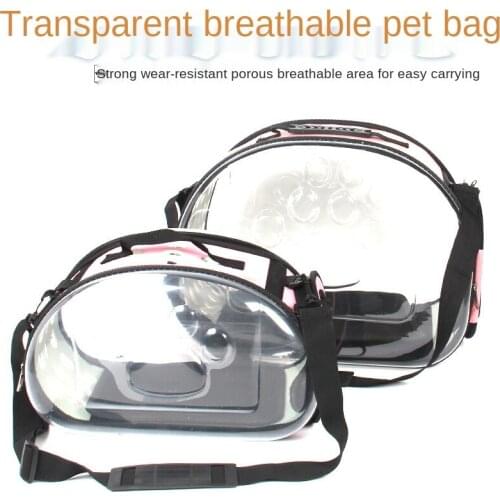 Pet Backpack Transparent Bag Cat and Dog Handbag Transparent Out Carrying Bag Foldable Pet Supplies