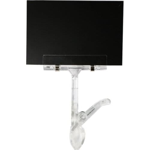 Clear POP Sign Clip Shelf Tube Rail Clamp With Tag Card Erasable Point of Sale Display Rack Promotion Price Talker Label Holder