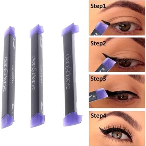 3 Size Stamps Eyeliner Tool Beauty Makeup Brush New Wing Style Kitten Large Easy To Cat Eye Women Cosmetic