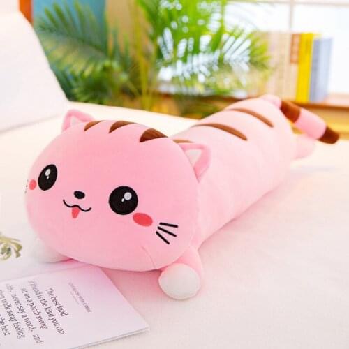 130cm Cute Soft Long Cat Pillow Plush Toys Stuffed Pause Office Nap Pillow Bed Sleep Pillow Home Decor Gift Doll for Kids Girl