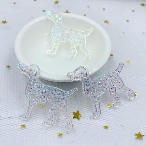 36*47mm Glitter AB Crystal Rhinestone Applique Crystal Stones Resin Gems Flatback Strass Diamond for Crafts 16W183