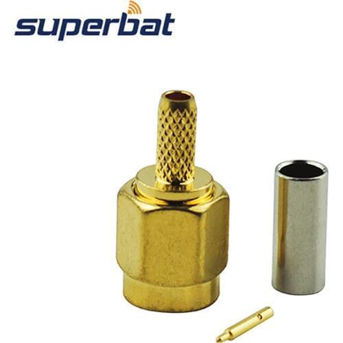 Superbat SSMA Crimp Solder Plug for RG316 RG174 LMR100 Cable Straight RF Connector