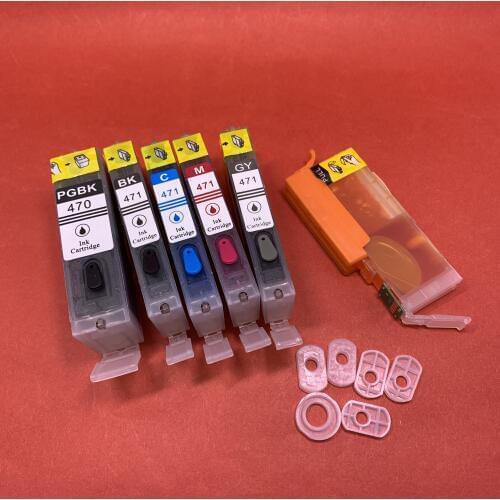 YOTAT 6pcs PGI-470XL CLI-471XL Full Refillable ink cartridge PGI-470 CLI-471 for Canon PIXMA MG7740 TS8040 TS9040
