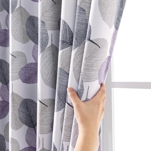 ELKA Modern Blackout Curtains for Living Room Bedroom Solid Color Floral Printed Window Treatment Blind Drape Curtain Home Decor