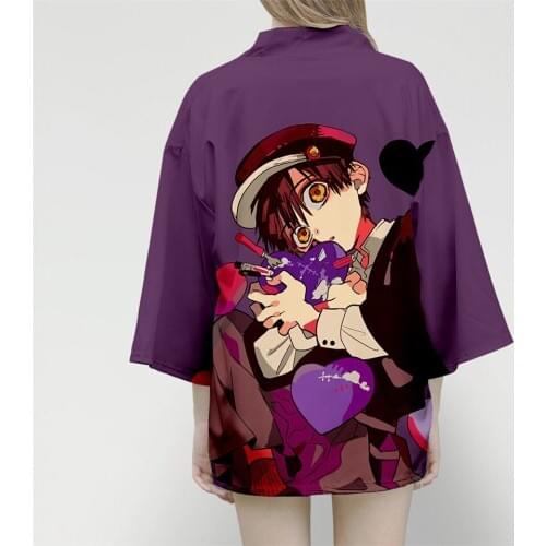 Toilet-bound Hanako-kun Japanese Streetwear kimono shirt men/Women Summer Harajuku chiffon shirt Casual kimono Cardigan