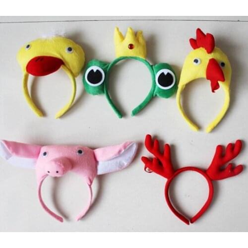 10pcs/lot Costume Party Plush Animals Headdress Headband Halloween Birthday Decorations Take-home Favor Kids Toys