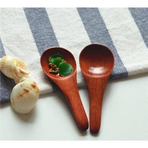 100pcs Small Little Mini Natural Wooden Spoon Scoop Tea Honey Coffee Condiment Salt Sugar Spoon NO420
