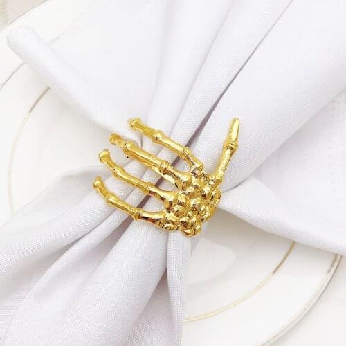 12pcs Napkin Ring Creative Metal Palm Napkin Button Hotel Western Restaurant Table Decoration Napkin Ring Kitchen Accessories