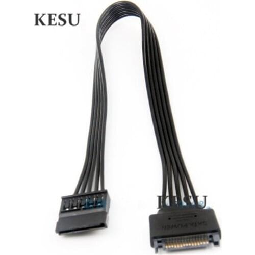 15 Pin SATA Male to Female 15 Pin 15P SATA Adapter Power flat ribbon Extension Cable Wire Cord 30CM