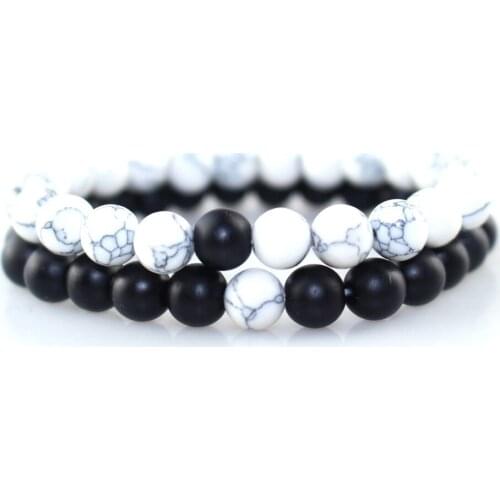 2021 White and Black Yin Yang Beaded Bracelets for Men Women Best Friend Hot Couples Distance Bracelet Classic Natural Stone