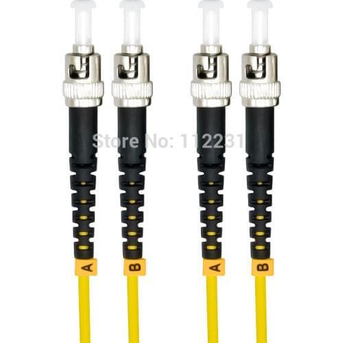 50Meters ST to ST Singlemode Duplex Optical Fiber Patch Cord Cable,ST/PC-ST/PC,3.0mm,9/125,ST-ST 50M