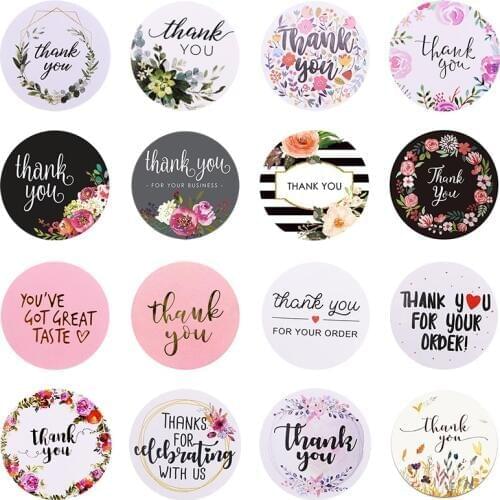 500Pcs Round Thank You Stickers Seal Label DIY Scrapbooking Handmade Gift Stickers Wedding Birthday Party Gift Wrapping Stickers