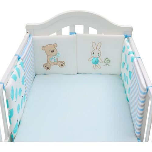 6pcs 30*30cm Thick Cot Protector Bumpers kit berço Luxury Baby Bedding Infant Bed Linen Kids Room Decor