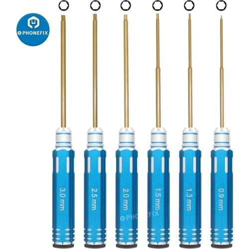 6 In 1 Screwdriver Hobby Hardware Repair Tools Kit for RC Car Drone Plane Hex Spanner Socket Hexagon 0.9/1.3/1.5/2.0/2.5/3.0mm