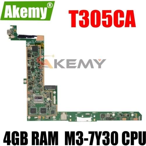 Akemy NEW T305CA Mainboard For ASUS T305CA T305C Laotop Motherboard W/ 4GB RAM M3-7Y30 CPU