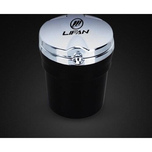 Car Ashtray With Blue LED Light cigarette holder storage container For Lifan Solano X60 125CC X50 320 520 Auto Accessories
