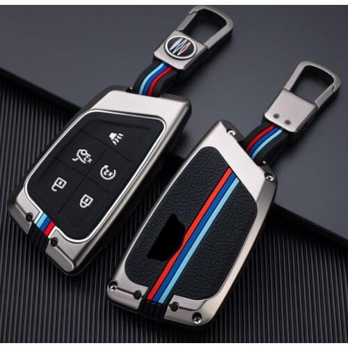 Car Remote Key Case Keyless Fob Cover Holder Bag Key Chain For Cadillac CT4 CT5 2019 2020 2021 5 Buttons Smart Key Car Styling
