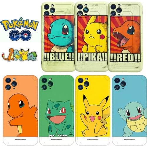 Anime Pokemon Pikachu Squirtle Psyduck Phone Case for Iphone 12 Pro Max Mini 11 Pro XS MAX 8 7 Plus X Cute Cover Shipping Free