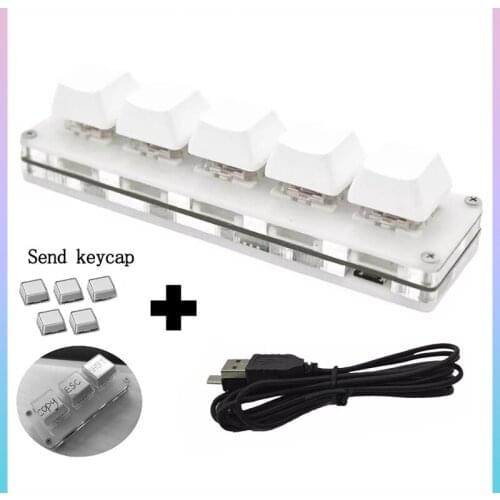 5 Keys Gaming Keyboard USB Interface Programming Macro Keypad Programmable Mechanical Macropad Keypad Gaming +Data Cable