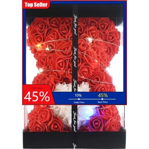 Artificial Flowers 22cm Teddy Rose Bear Girlfriend Anniversary Christmas Valentines Day Gift Present For Wedding Party