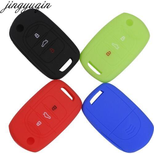 Jingyuqin Silicone Car Key Cover for SGMW Wuling HongGuang S Macro Light S1 Auto Flip Folding Key Case
