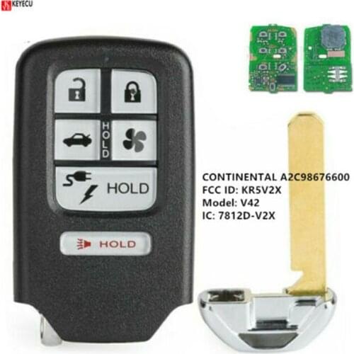 KEYECU for Honda Clarity 2018 Replacement Smart Remote Car Key Fob 6 Button 433.92MHz FCC ID KR5V2X A2C98676600