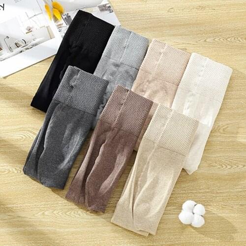 New Winter High Waist Cotton Tights Big Size Slim Stockings 7 Colors Full Foot Tights Footless 2 Designs
