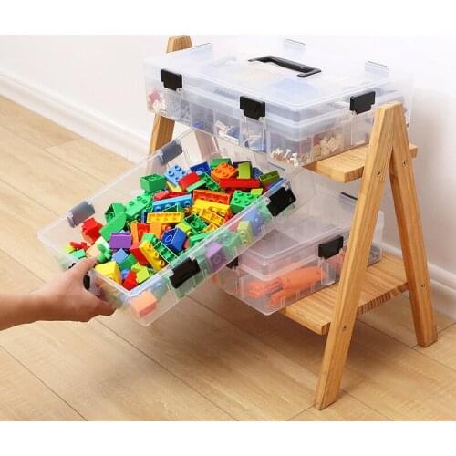 Creative Multi-Layer Building Block Toy Storage Box Large Capacity Childrens Hand-Run Model Storage Box Plastic Storage Box